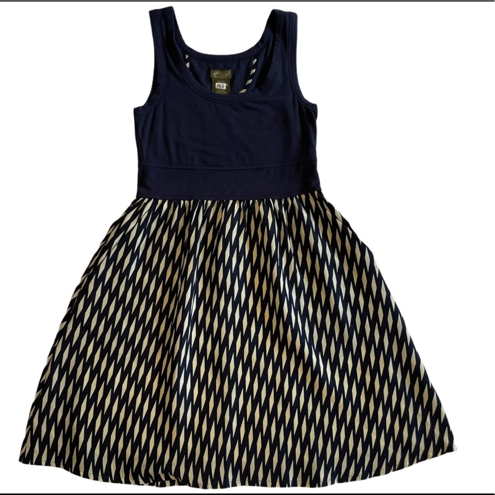 ANTHRO Fei Navy & White Sleeveless Dress